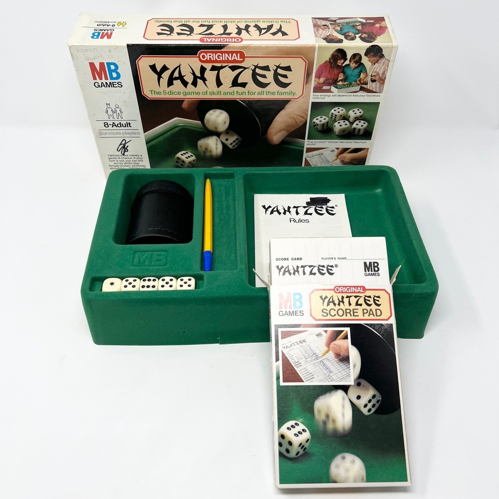 Vintage Yahtzee Original MB Games Milton Bradley 1982‎ Dice Game Complete Retro